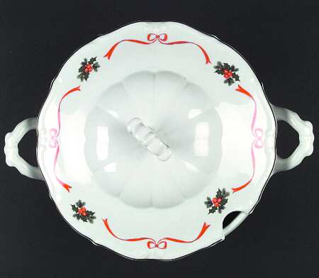 Holiday Ribbon (Scalloped) Tureen &  Lid