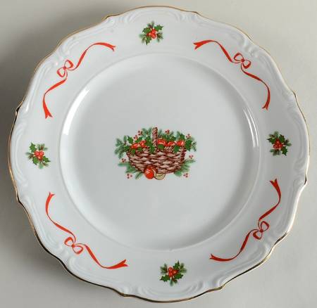Holiday Ribbon (Scalloped) 12" Chop Plate (Round Platter)