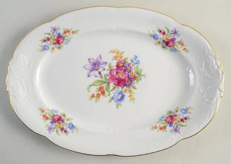 Meissen Flower (Raised Scroll) 13" Oval Serving Platter