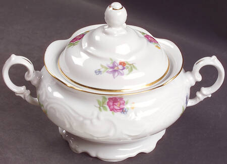 Meissen Flower (Raised Scroll) Sugar Bowl & Lid