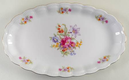 Meissen Flower (Ribbed) 13" Oval Serving Platter