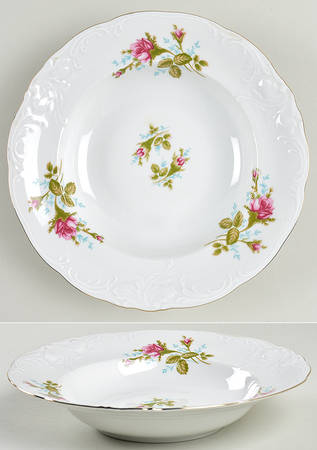 Moss Rose Rim Soup Bowl