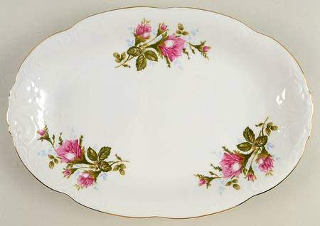 Moss Rose 12" Oval Serving Platter