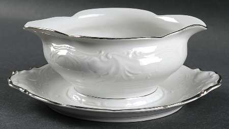 Platina Gravy Boat with Attached Underplate