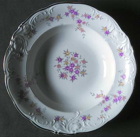 Rose Garland Rim Soup Bowl