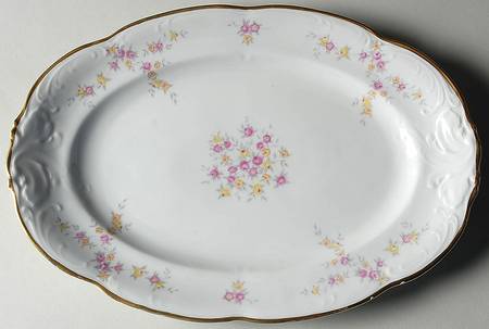 Rose Garland 12" Oval Serving Platter