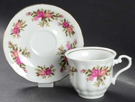 Rose Garden Footed Cup & Saucer Set