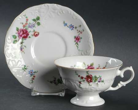 Sheraton Rose Footed Cup & Saucer Set
