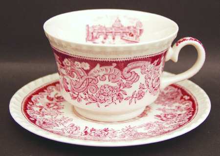 Herald Pink Footed Cup & Saucer Set