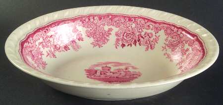 Herald Pink 10" Oval Vegetable Bowl