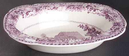 Abbeys Lavender 9" Oval Vegetable Bowl