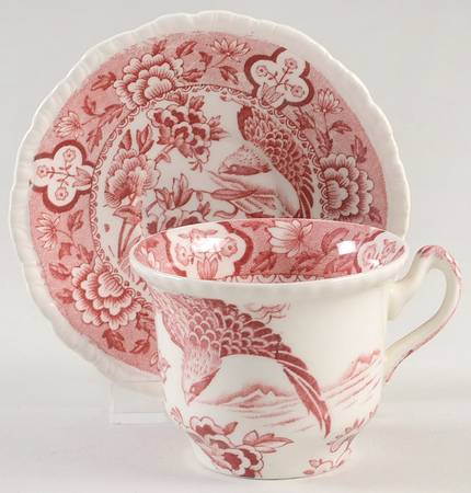 Aquila Pink Flat Demitasse Cup & Saucer Set
