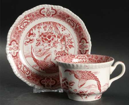 Aquila Pink Flat Cup & Saucer Set