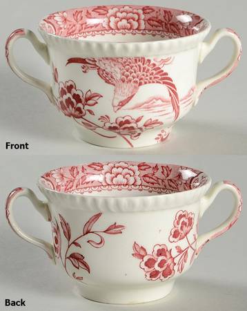 Aquila Pink Flat Bouillon Cup & Saucer