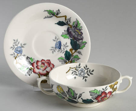 Ashbourne Flat Cream Soup Bowl & Saucer Set