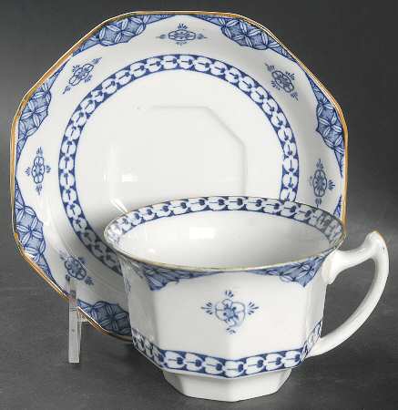 Blue Bombay Flat Cup & Saucer Set