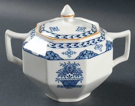 Blue Bombay Sugar Bowl & Lid