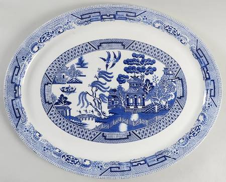 Blue Willow (Older) 18" Oval Serving Platter