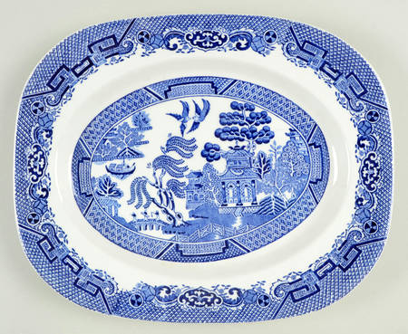 Blue Willow (Older) 12" Rectangular Serving Platter