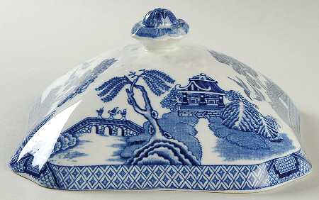 Blue Willow (Older) Lid for Square Vegetable