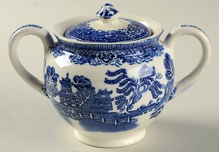Blue Willow (Older) Sugar Bowl & Lid