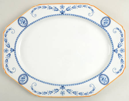 Broadmoor Blue 14" Oval Serving Platter