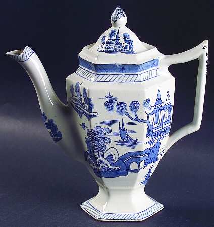 Canton Blue Coffee Pot & Lid