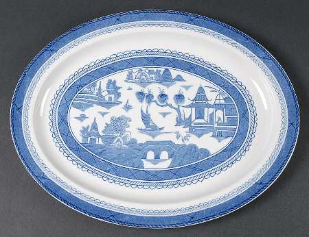 Canton Blue 14" Oval Serving Platter