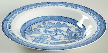 Canton Blue Rim Soup Bowl