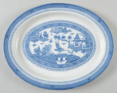 Canton Blue 12" Oval Serving Platter