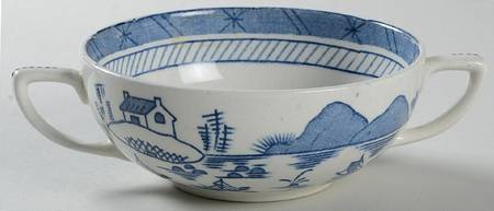Canton Blue Flat Cream Soup Bowl