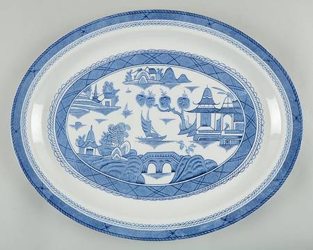 Canton Blue 16" Oval Serving Platter