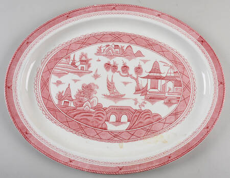 Canton Pink 16" Oval Serving Platter
