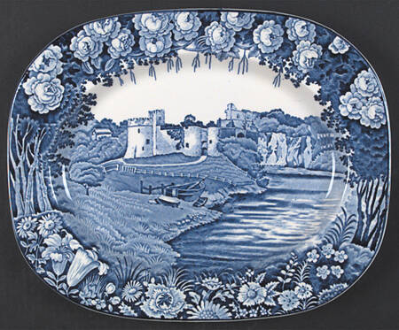 Castles Blue 12" Oval Serving Platter