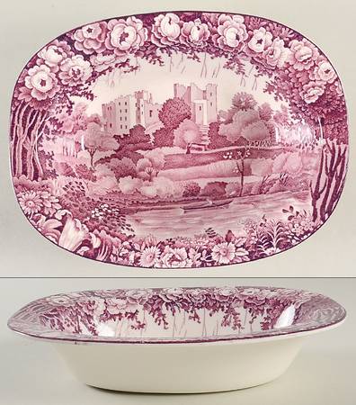 Castles Purple 8" Oval Vegetable Bowl