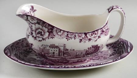 Castles Purple Gravy Boat & Underplate/Relish