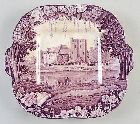 Castles Purple Square Handled Cake Plate