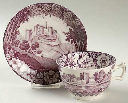 Castles Purple Flat Cup & Saucer Set