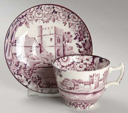 Castles Purple Flat Demitasse Cup & Saucer Set