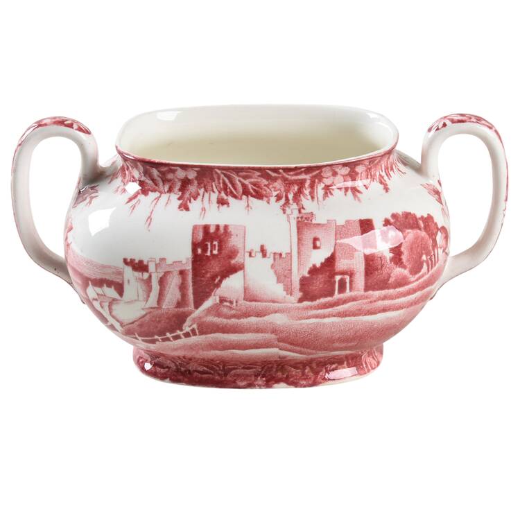 Castles Red Sugar Bowl No Lid