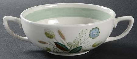 Clovelly (Green Shaded Clover) Flat Cream Soup Bowl