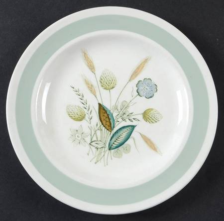 Clovelly (Green Shaded Clover) Bread & Butter Plate