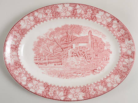 Colonial Pink (Heavy Weight) 12" Oval Serving Platter