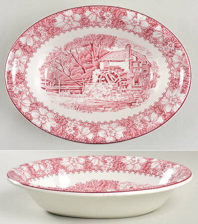 Colonial Pink (Heavy Weight) 9" Oval Vegetable Bowl