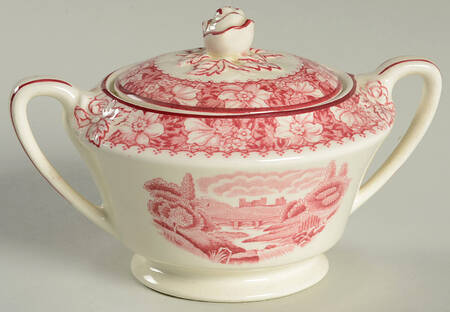 Colonial Pink (Light Weight) Sugar Bowl & Lid