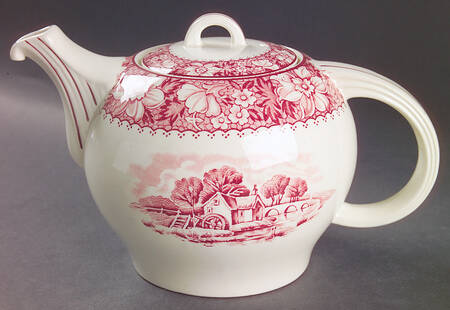 Colonial Pink (Light Weight) Teapot & Lid