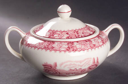 Colonial Pink (Light Weight) Sugar Bowl & Lid
