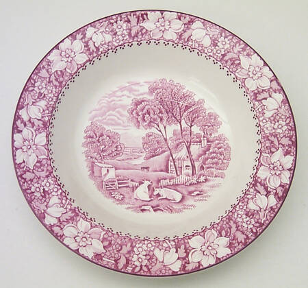 Colonial Pink (Light Weight) Rim Soup Bowl