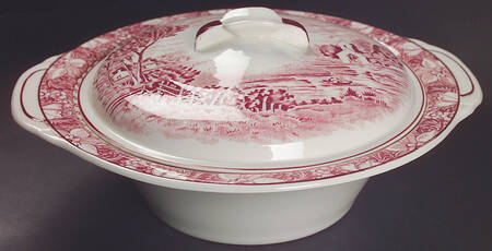 Colonial Pink (Light Weight) Round Covered Vegetable