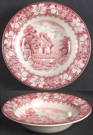 Colonial Pink (Light Weight) Rim Fruit/Dessert (Sauce) Bowl
